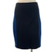 St. John Royal Blue Black Knit Pencil Skirt Striped Color-Block Knitwear Size 8
