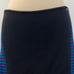 St. John Royal Blue Black Knit Pencil Skirt Striped Color-Block Knitwear Size 8
