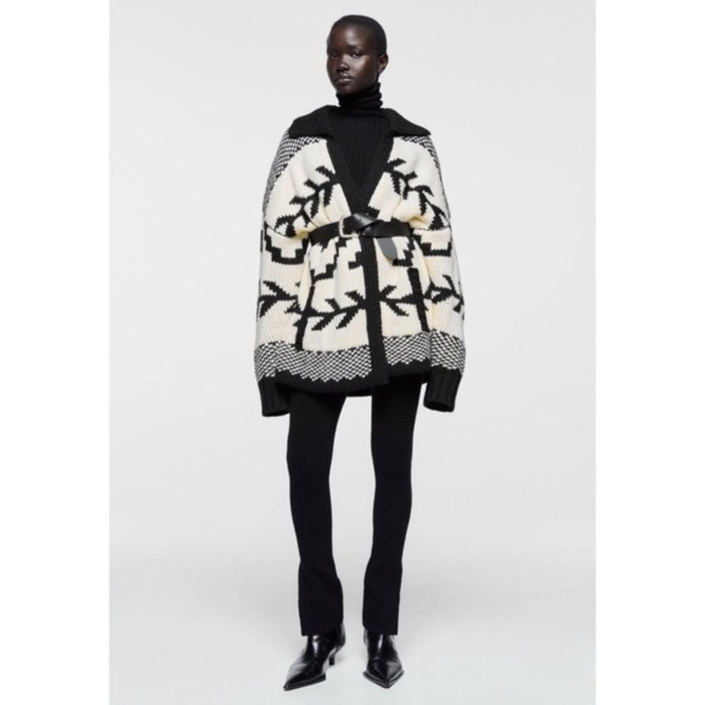 Zara Jacquard Cardigan Jacket