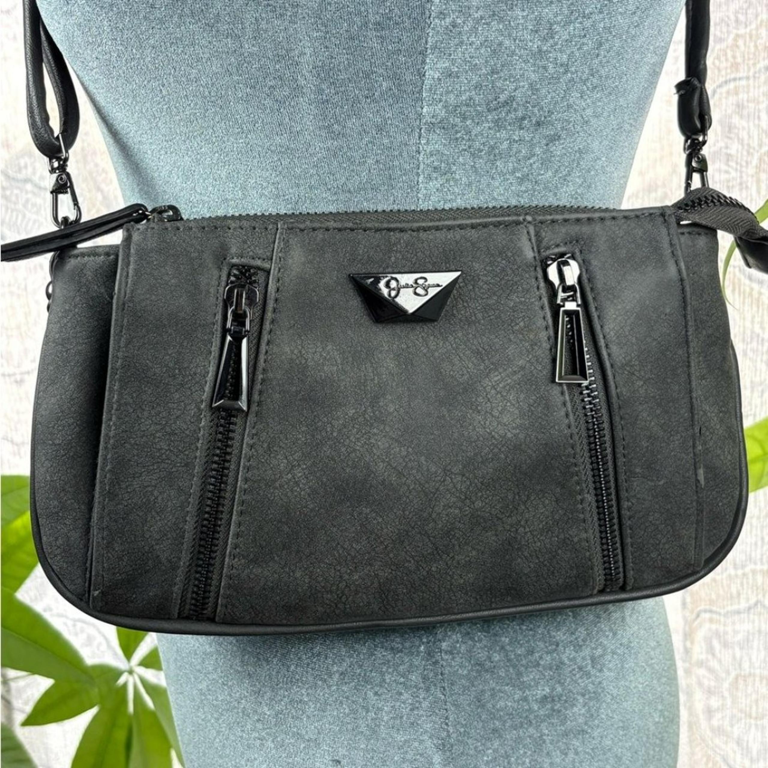 Jessica Simpson Black Crossbody Bag with Supple Leather and Adjustable Strap
