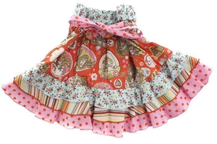 OILILY Girls Cotton Pull On Multi Color Skirt Size 24 Months