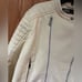 ZARA Vegan Faux Leather Motorcycle Moto Zippered Jacket in Winter White Size XL
