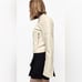 ZARA Vegan Faux Leather Motorcycle Moto Zippered Jacket in Winter White Size XL