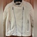 ZARA Vegan Faux Leather Motorcycle Moto Zippered Jacket in Winter White Size XL