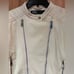 ZARA Vegan Faux Leather Motorcycle Moto Zippered Jacket in Winter White Size XL