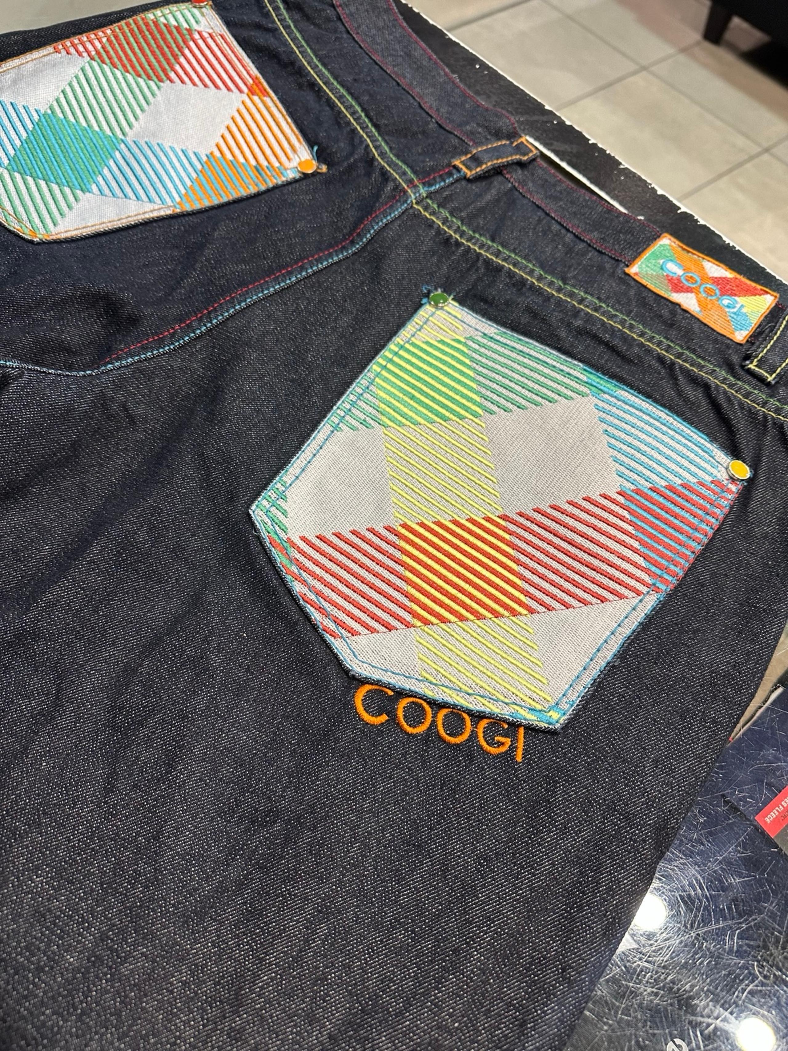 Vintage Coogi Jeans Mens Size 38x34 Baggy Y2K Hip Hop Embroidered