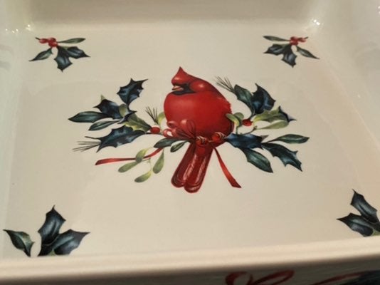 Lenox Winter Greetings square pan NWOT