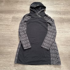 Prana Hoodie Womens Medium Black Gray Organic Pullover Gorpcore Outdoor Hike