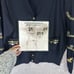 Vintage Nautical Anchor Chain Embroidery Oversized Gold Button Front Cardigan XL