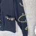 Vintage Nautical Anchor Chain Embroidery Oversized Gold Button Front Cardigan XL
