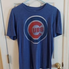 Chicago Cubs Scrum Tee Blue Fade - Men's MEDIUM - Vintage Great Condition!