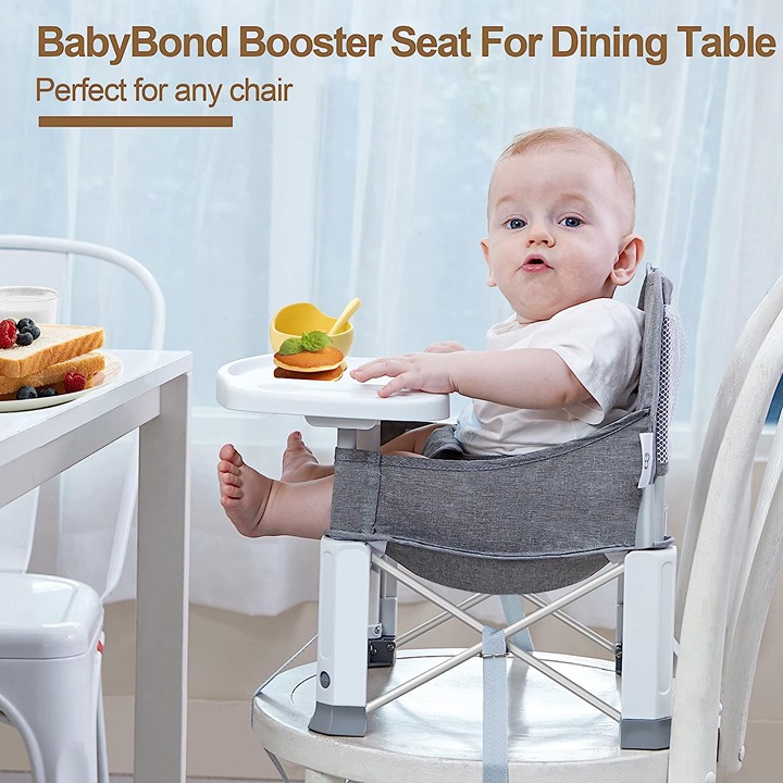 Baby Travel Booster Seat with Double Tray-ghbfgbfxdvsdeca