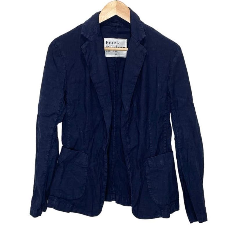 Frank & Eileen Cotton Dublin Blazer In Navy Blue XS