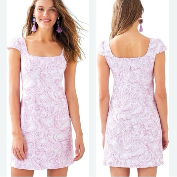 LILLY PULITZER Laurent Dress Embroidered Purple Quartz SIZE 12