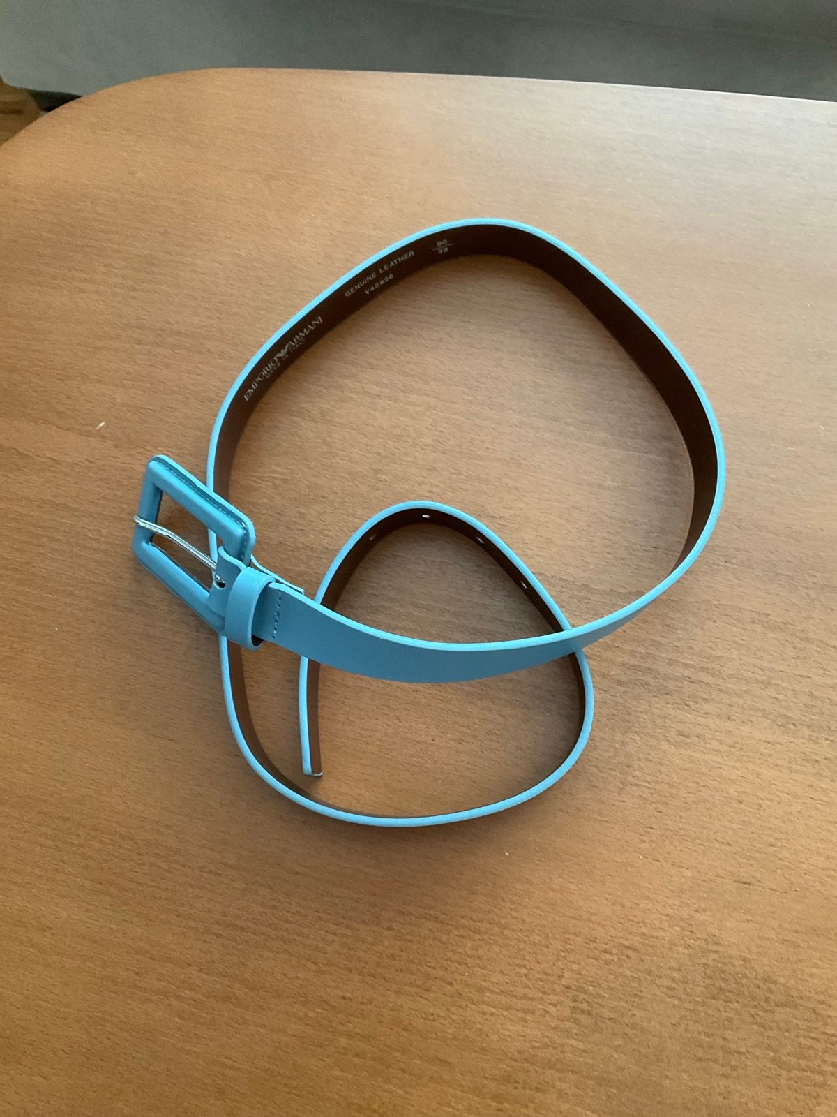 Emporio Armani Light Blue Leather Belt