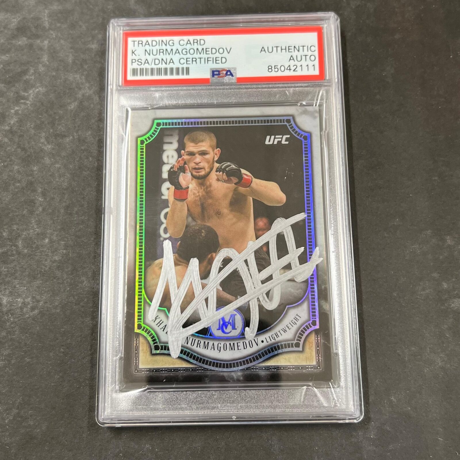 2018 Topps #18 Khabib Nurmagomedov Signed Card PSA Slabbed