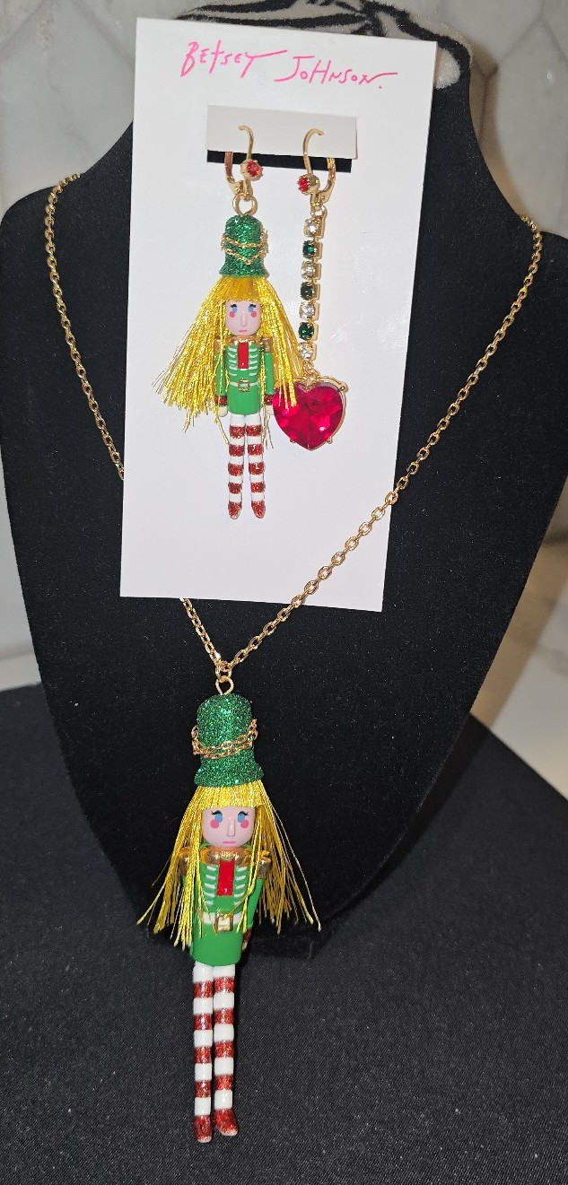BETSEY JOHNSON Nutcracker Necklace And Earrings