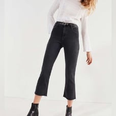 BDG Black Kick Flare High Rise Cropped Jeans