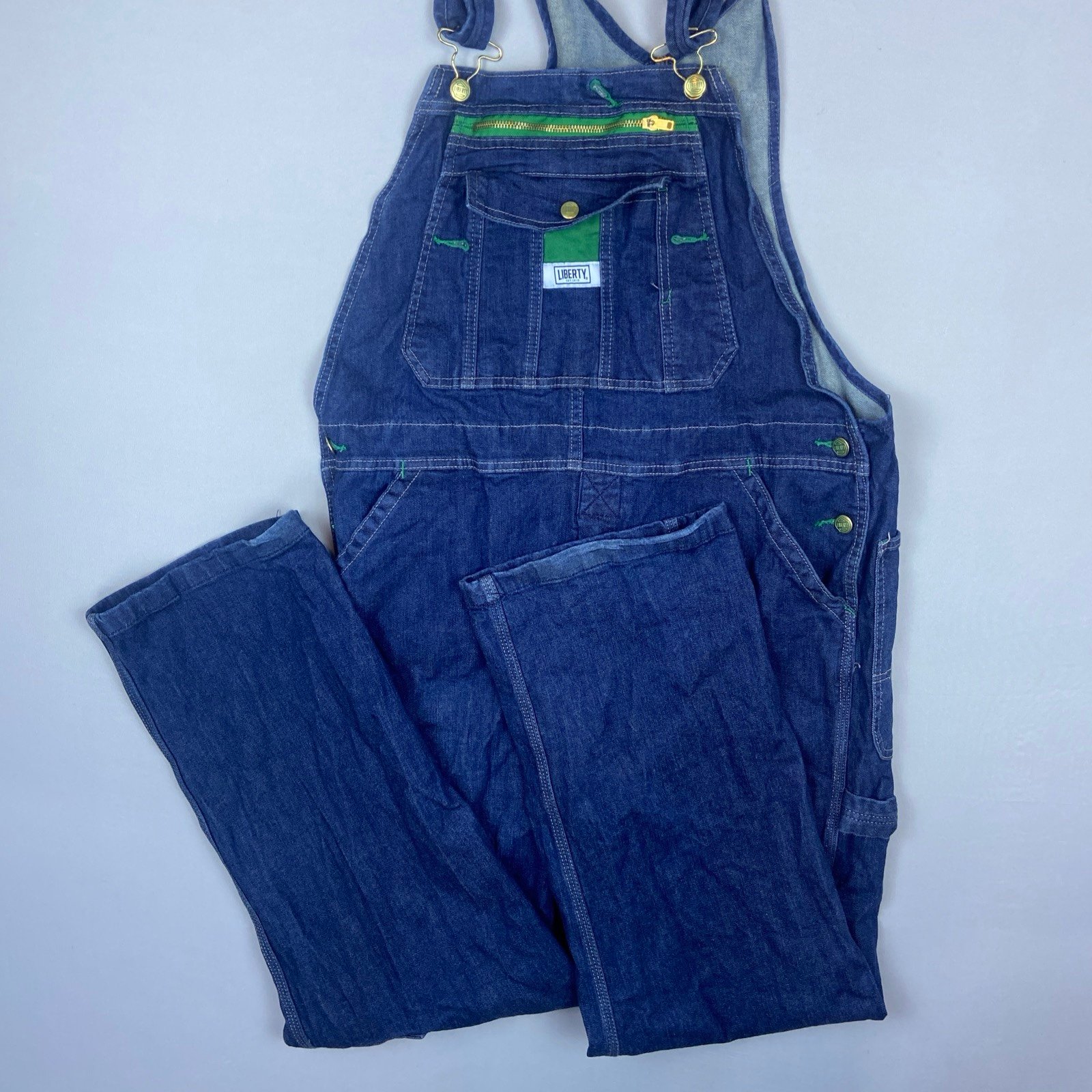 Liberty Bib Overalls Denim Men’s 36x30 Medium Wash Blue Workwear Farm Work