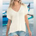 Wooden Ships Coral/White Tie Dye Maui V Slouchy Tee - S/M
