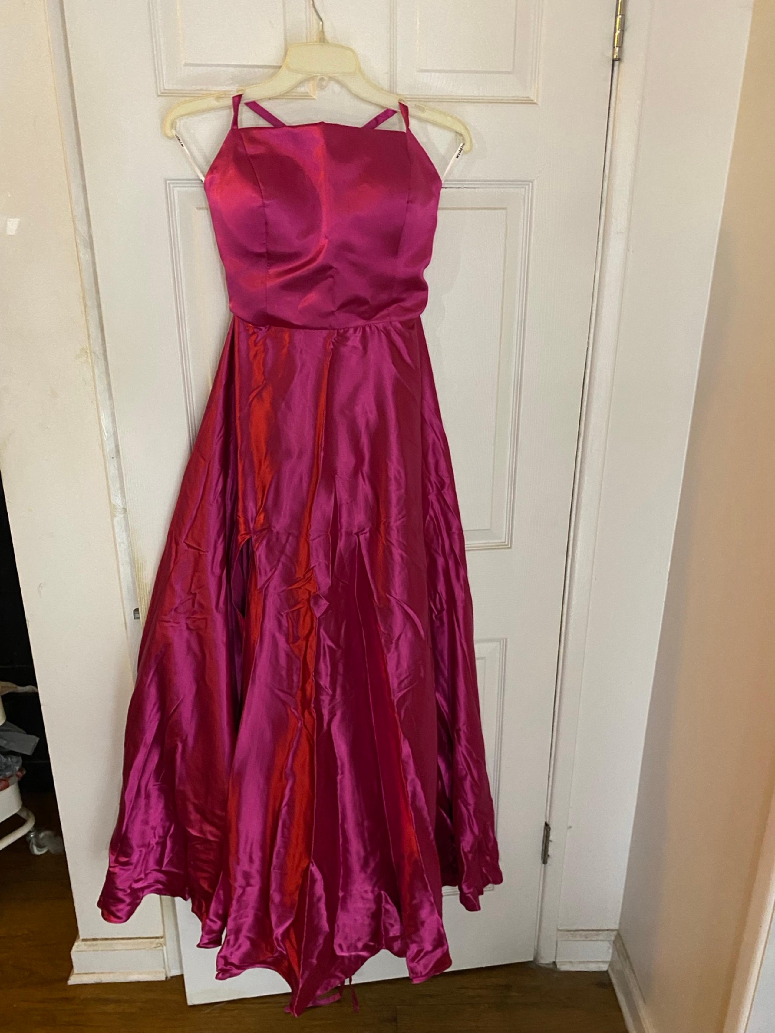 Hot pink evening gown