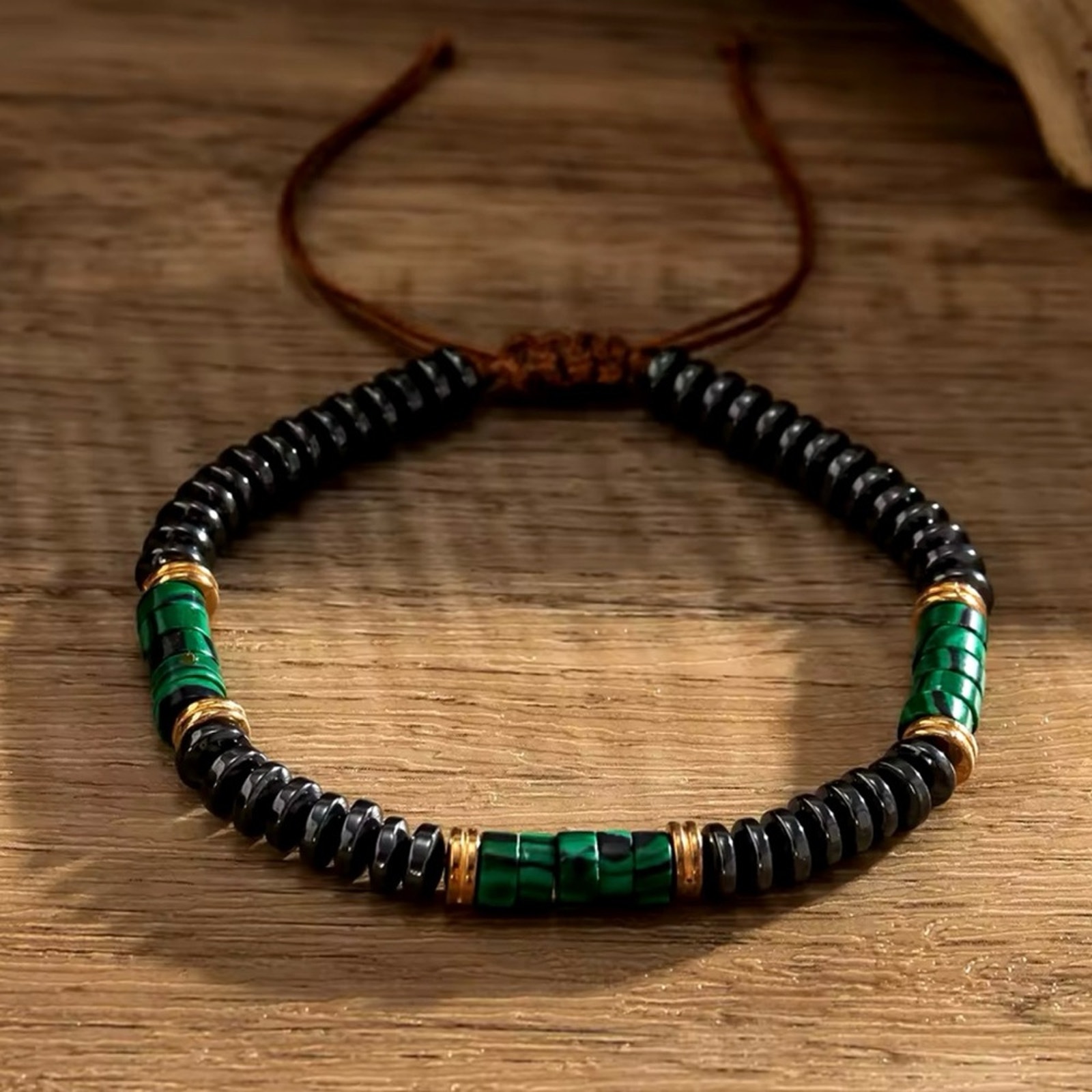 6mm Green Natural Stone Beaded Bracelets for Men Hematite Turquoise