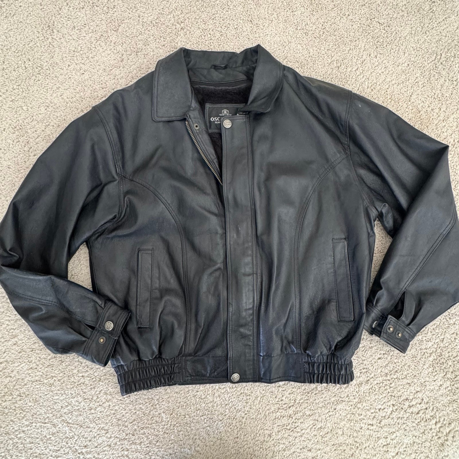 Vintage Leather Bomber Jacket