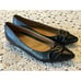 Vionic Black Arielle Leather Ballet Flats Chain Link Pointed Toe Women’s Sz 10