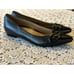 Vionic Black Arielle Leather Ballet Flats Chain Link Pointed Toe Women’s Sz 10