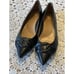 Vionic Black Arielle Leather Ballet Flats Chain Link Pointed Toe Women’s Sz 10