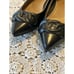 Vionic Black Arielle Leather Ballet Flats Chain Link Pointed Toe Women’s Sz 10