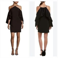 NEW Alexia Admor Statement Flutter-sleeve Cold Shoulder Dress in Black Size 4