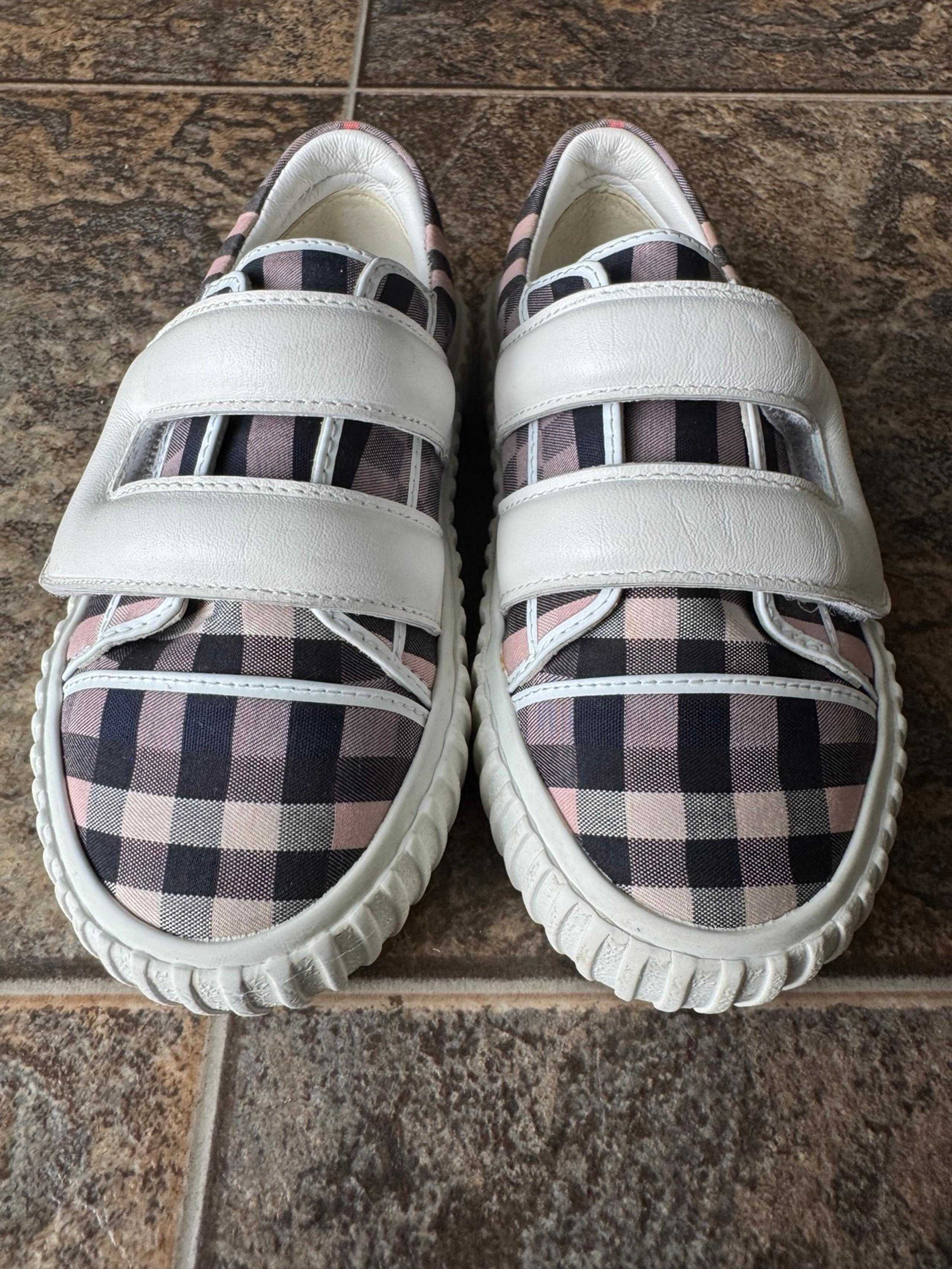Burberry Mark Check Platform Toddler Sneakers- Unisex Kids, Size 26/7T