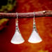 New Mother-of-Pearl & Sterling Silver Triangle Oxidized Drops Earrings
