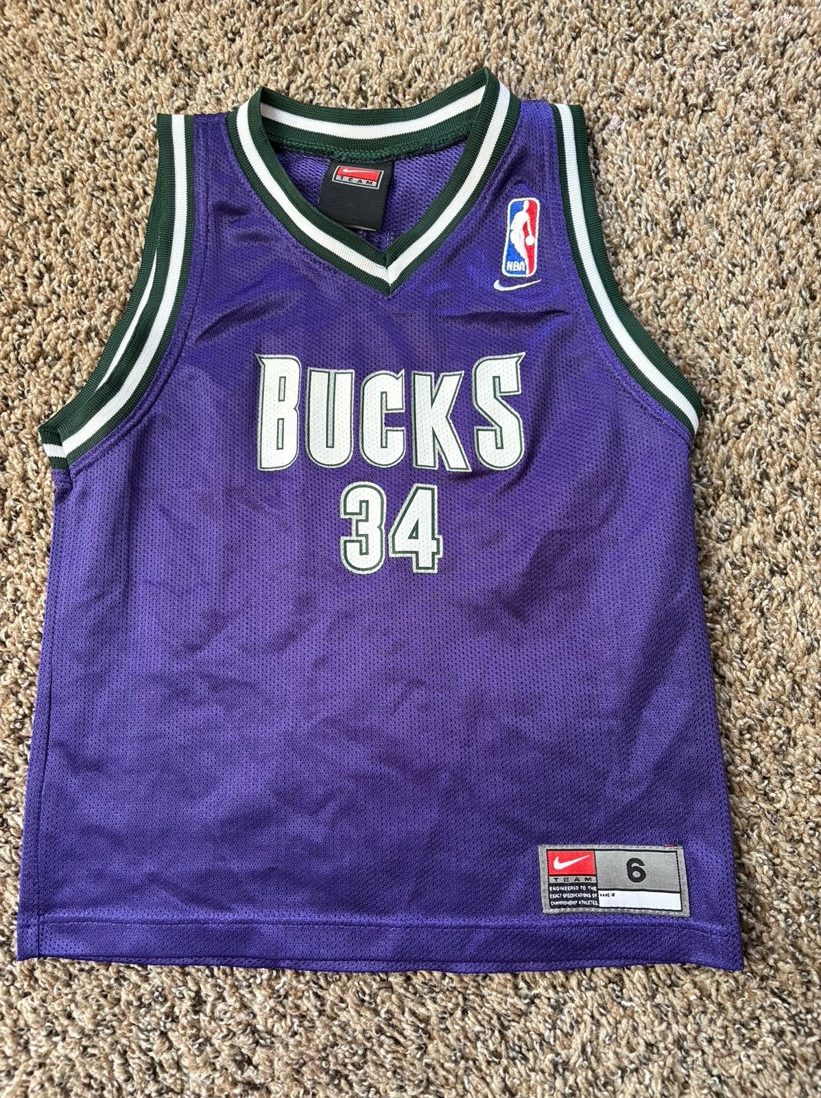 90s RARE & Mint Milwaukee Bucks Ray Allen Jersey Boys size 6