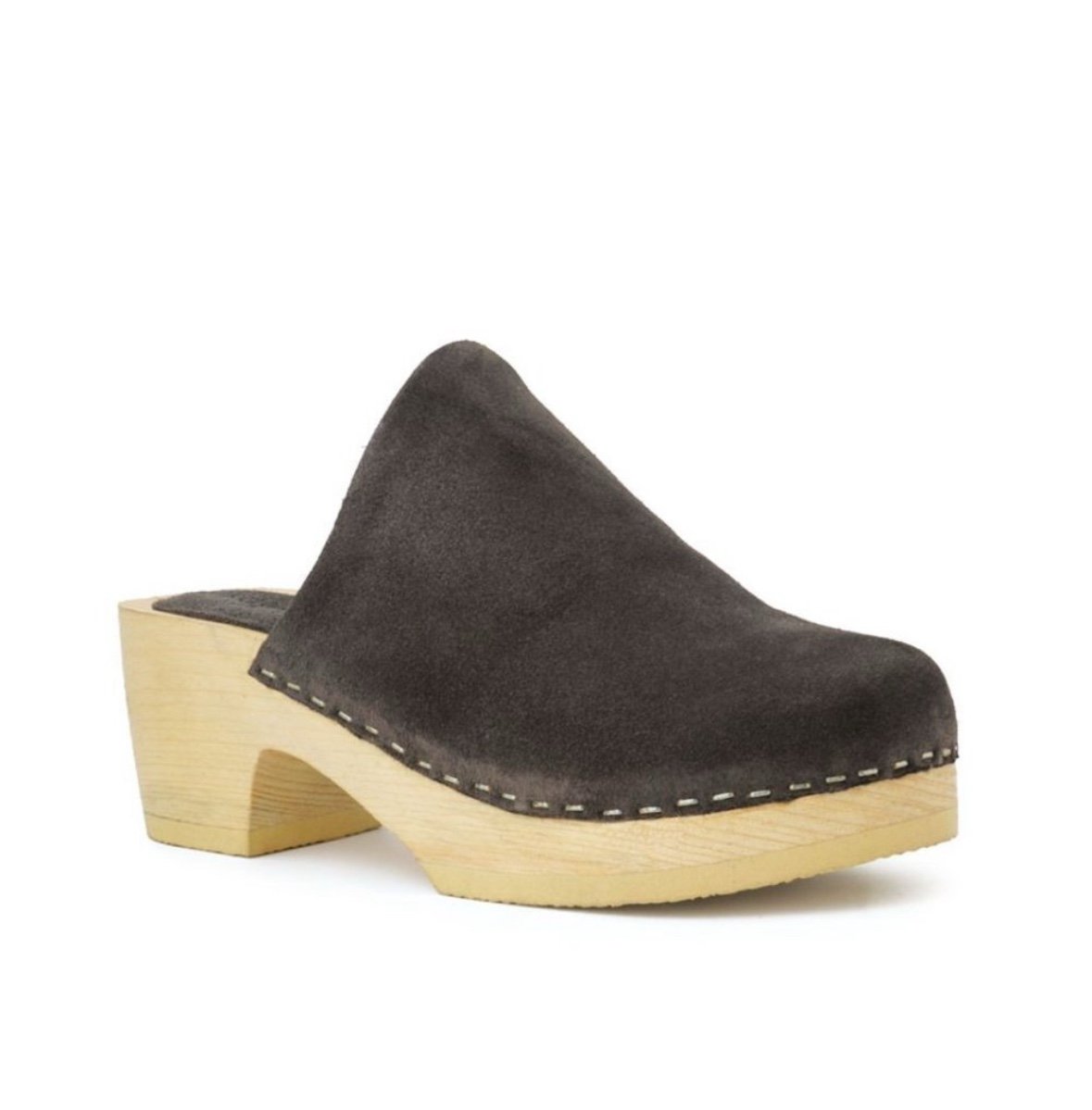 Rag And Co Darcie Clogs Suede Wooden Heel Dark Grey Size 7 New Fall Boho