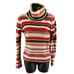 White + Warren VTG Size S Cashmere Knit Striped Turtleneck Cream Black Beige Red