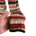 White + Warren VTG Size S Cashmere Knit Striped Turtleneck Cream Black Beige Red