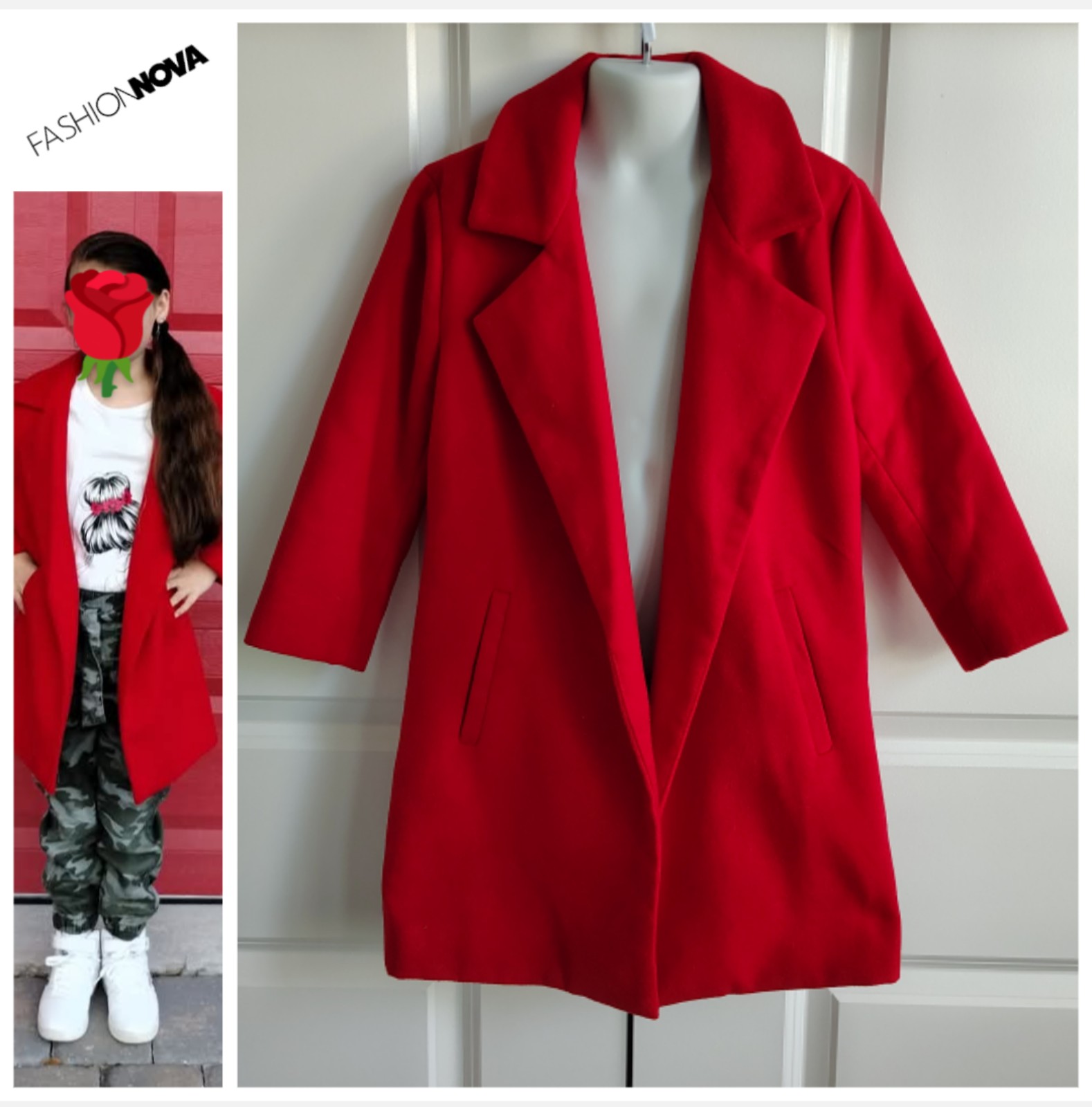 Fashion Nova Red Upper East Side Coat