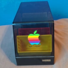 Vintage Apple Macintosh Floppy Disk Storage Case Organizer Rainbow Holders HTF