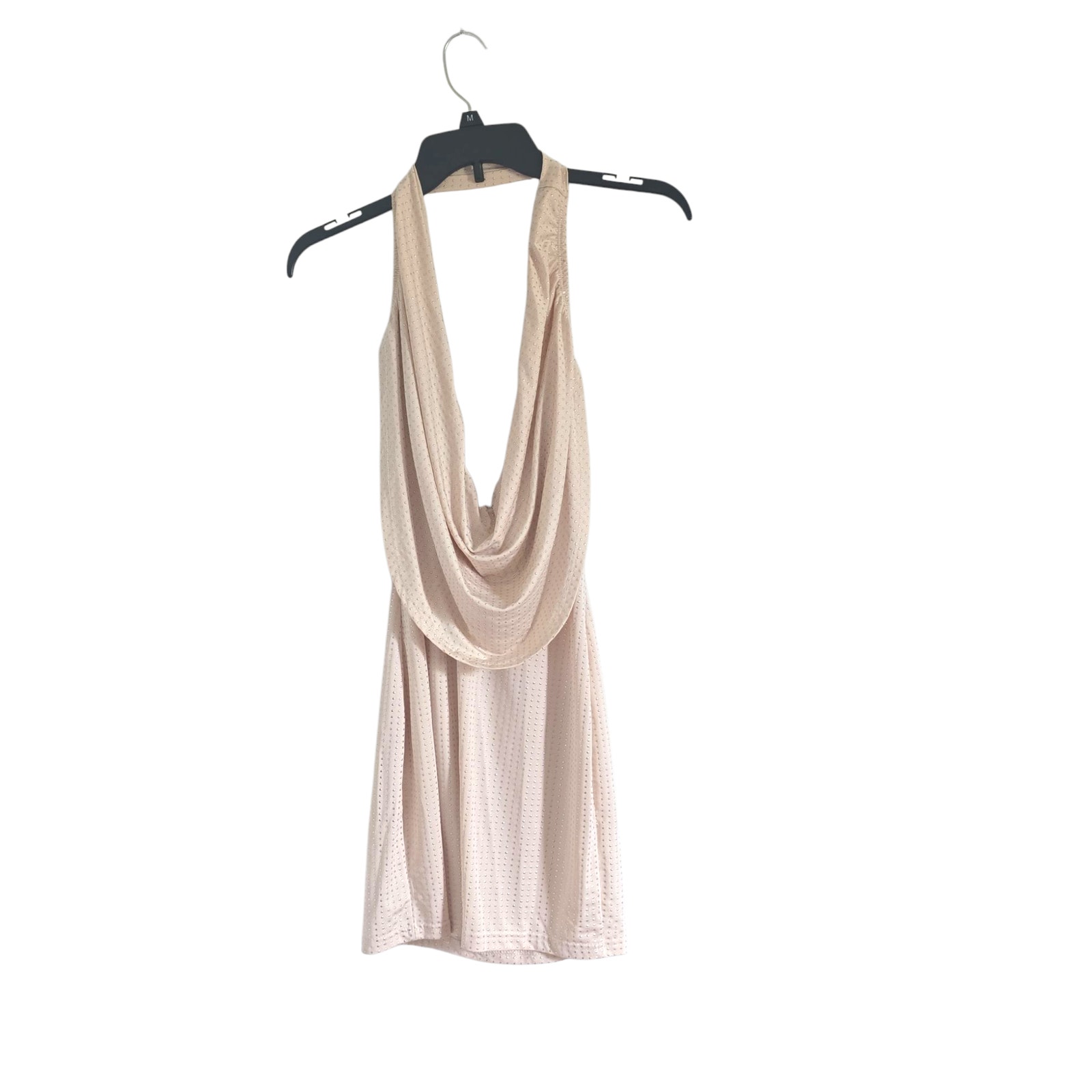 Rubylishious Women's mini Tan dress crystal embellished Large Deep v-neck 95