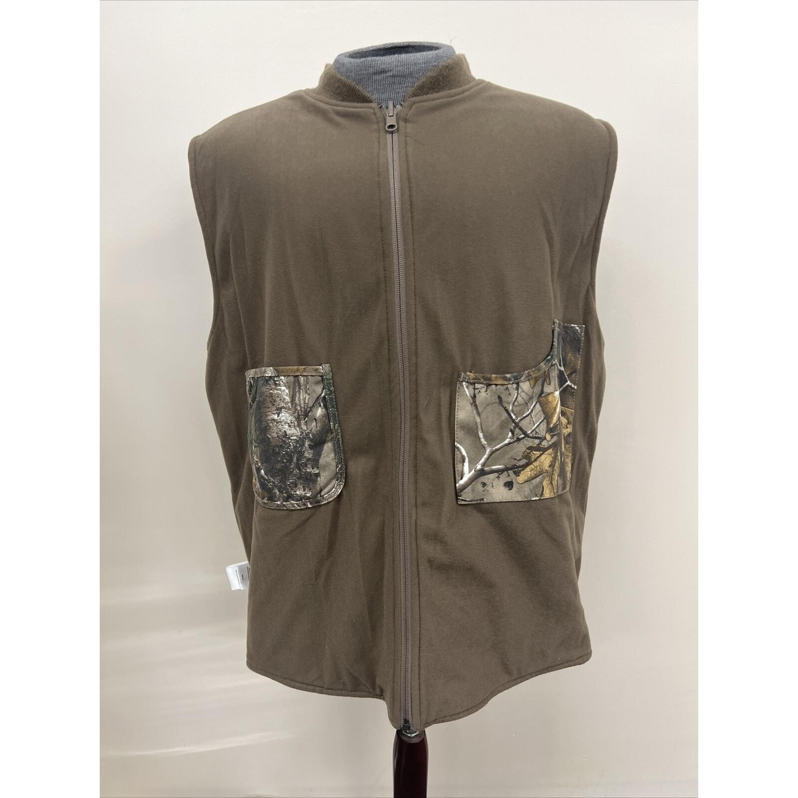 Redhead Sleeveless Vest Reversible Mens Large Tall Fleeced Lined Outdoor Brown