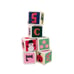 Set of 6 Vintage Canvas Needlepoint Toy Baby Blocks Jingle Bell Cute Colorful