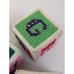 Set of 6 Vintage Canvas Needlepoint Toy Baby Blocks Jingle Bell Cute Colorful