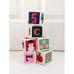 Set of 6 Vintage Canvas Needlepoint Toy Baby Blocks Jingle Bell Cute Colorful