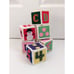 Set of 6 Vintage Canvas Needlepoint Toy Baby Blocks Jingle Bell Cute Colorful