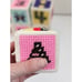 Set of 6 Vintage Canvas Needlepoint Toy Baby Blocks Jingle Bell Cute Colorful