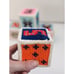Set of 6 Vintage Canvas Needlepoint Toy Baby Blocks Jingle Bell Cute Colorful