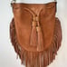 REBECCA MINKOFF Brown Suede 100% Genuine Leather Fringe Purse Bohemian Festival