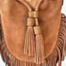 REBECCA MINKOFF Brown Suede 100% Genuine Leather Fringe Purse Bohemian Festival